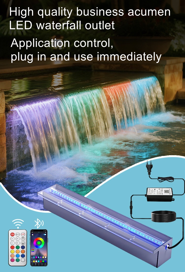Outdoor Lighting No Outlet - Acryl watergordijn voor buiten, tuinlandschap decoratie,