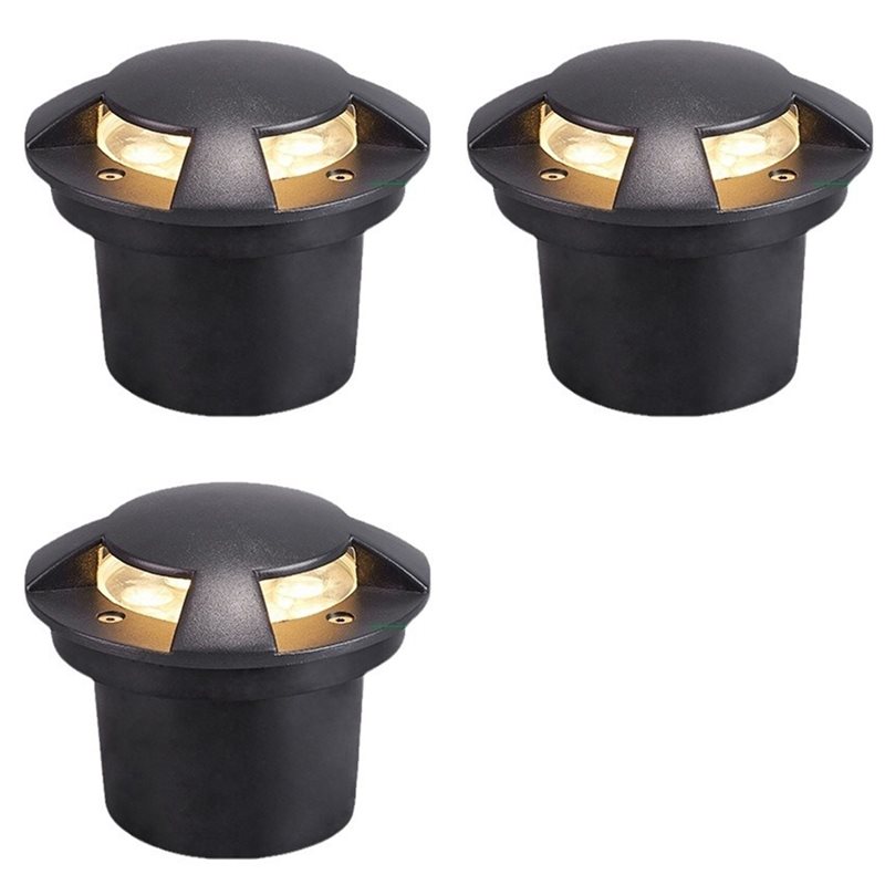 Outdoor Lighting Recessed - WORTHOWN-3X 4-zijdige buitenlamp voor ondergrondse montage,