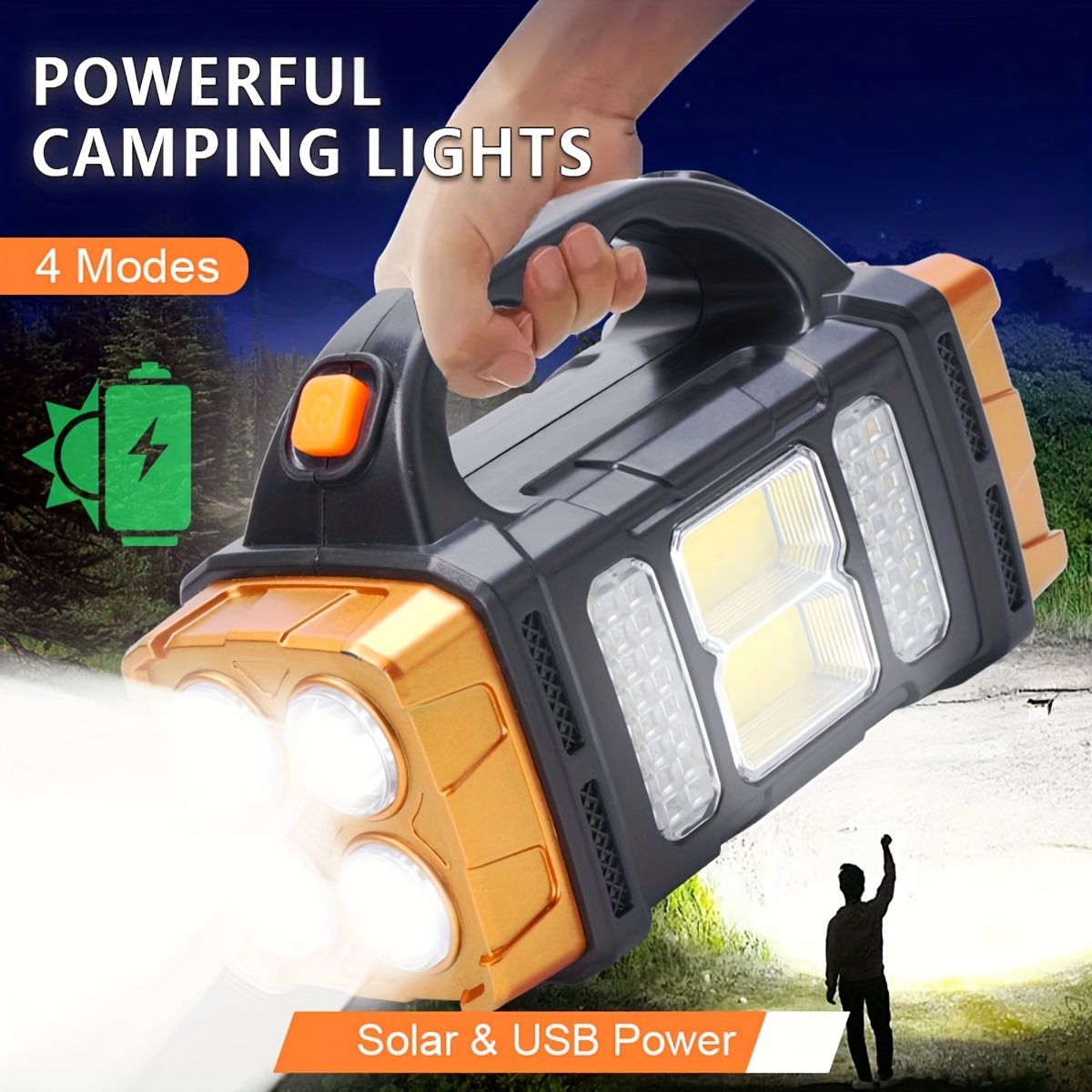 Outdoor Lighting For Backyard - Nieuwe upgrade oplaadbare krachtige zonne-energie LED-zaklamp