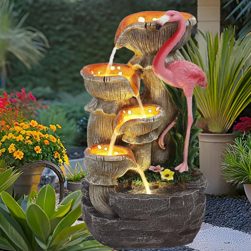 Outdoor Lighting For Backyard - 5-laags binnen- en buitenwaterpartij, decoratieve waterval