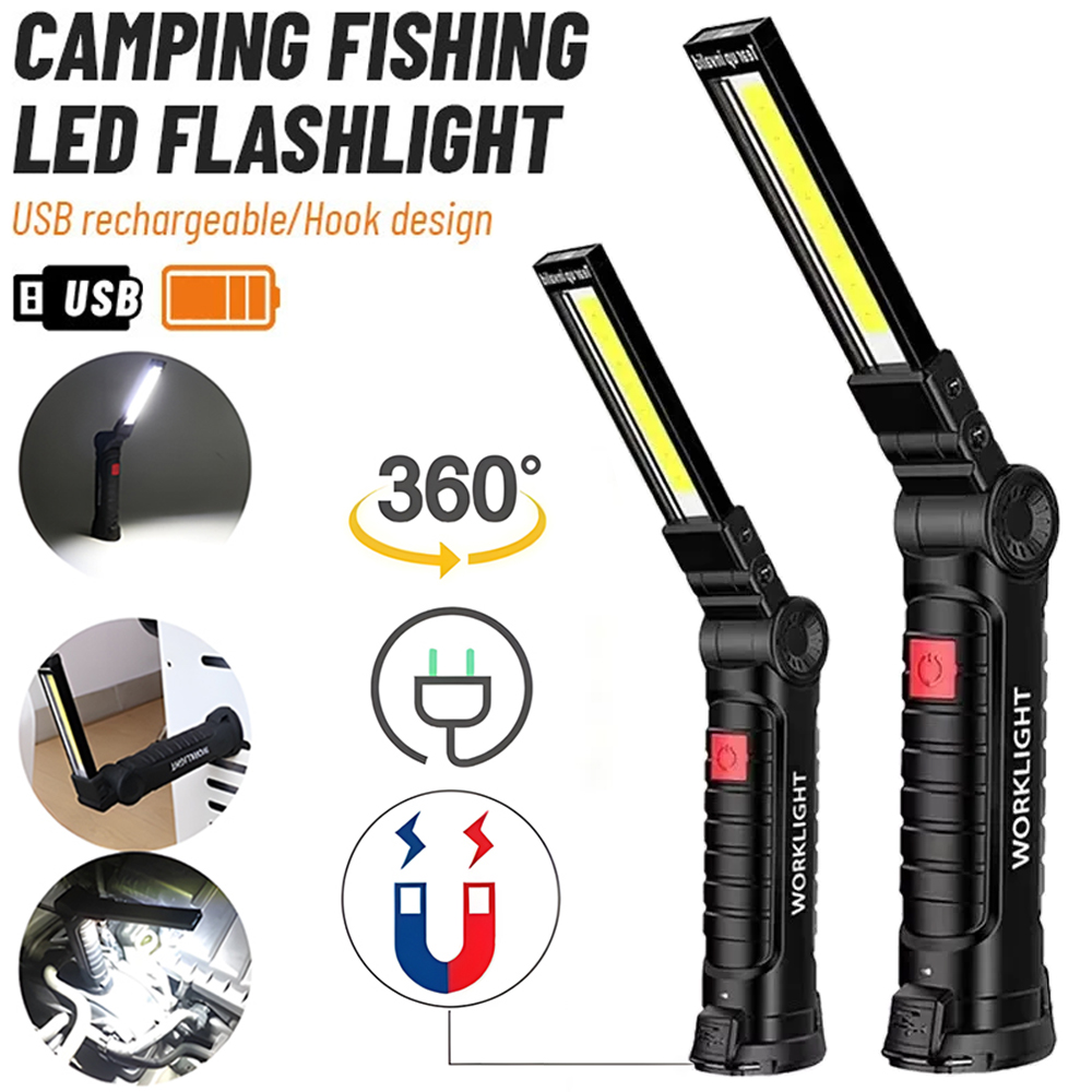 Zinc Outdoor Lighting - LED COB-zaklamp USB oplaadbare zaklampinspectielamp met