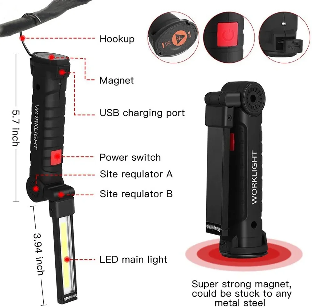 Draagbare COB LED-zaklamp USB  - Outdoor Lighting Rechargeable recensie en prijs