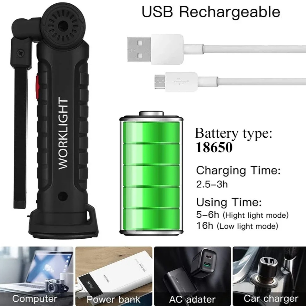 Draagbare COB LED-zaklamp USB  - Outdoor Lighting Rechargeable recensie en prijs