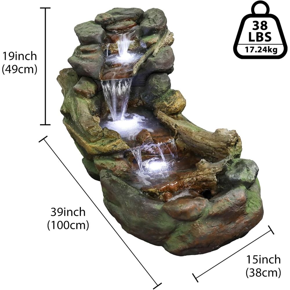 Meerlaagse buitenfontein met L - Outdoor Lighting For Backyard recensie en prijs