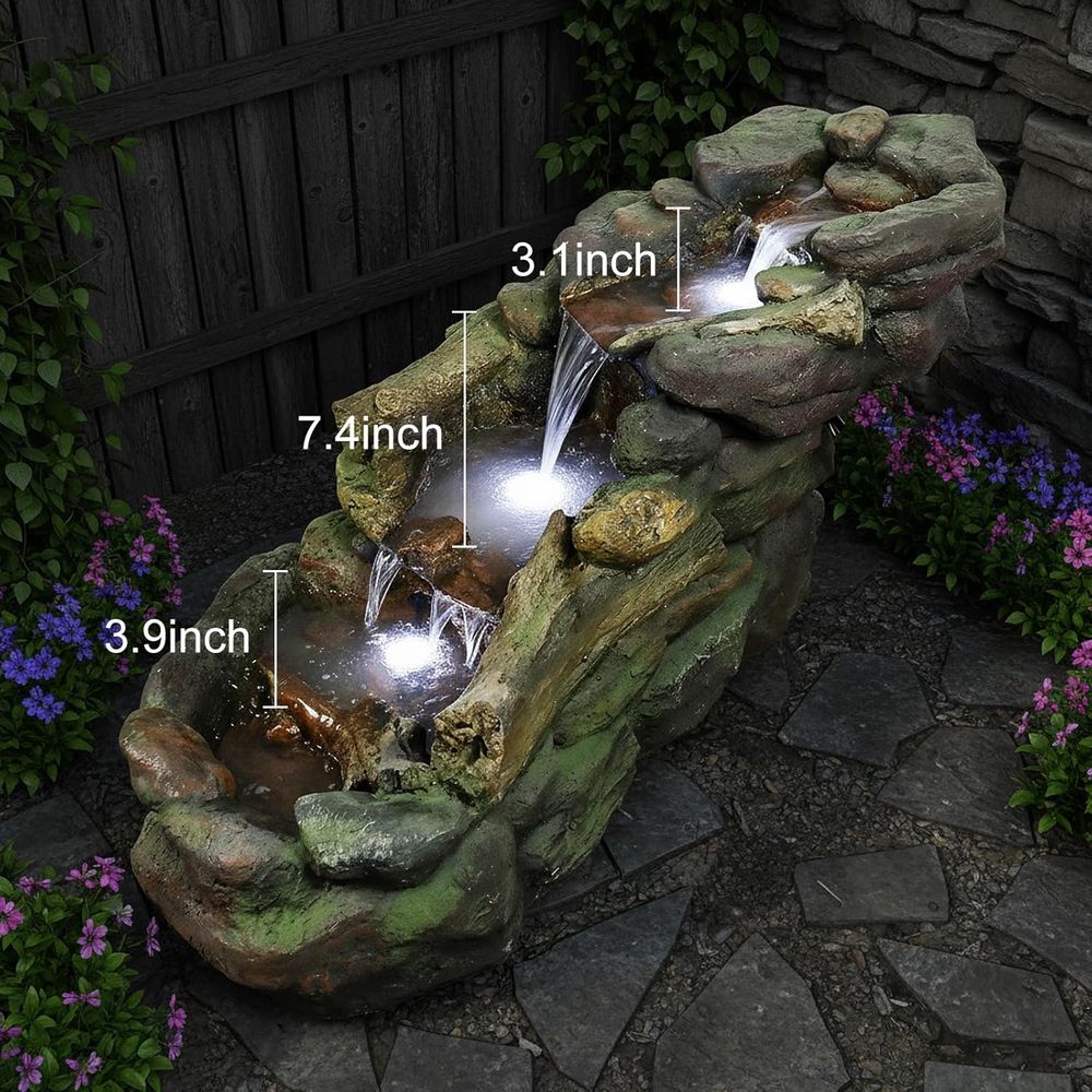 Meerlaagse buitenfontein met L - Outdoor Lighting For Backyard recensie en prijs