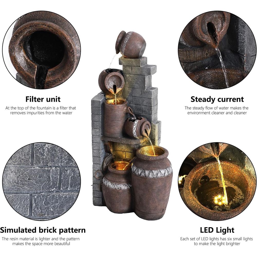 6-laags binnen- en buitenfonte - Outdoor Lighting For Backyard recensie en prijs