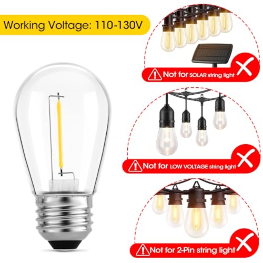 36-pack S14 LED-lampen voor bu - Outdoor Lighting Rechargeable recensie en prijs