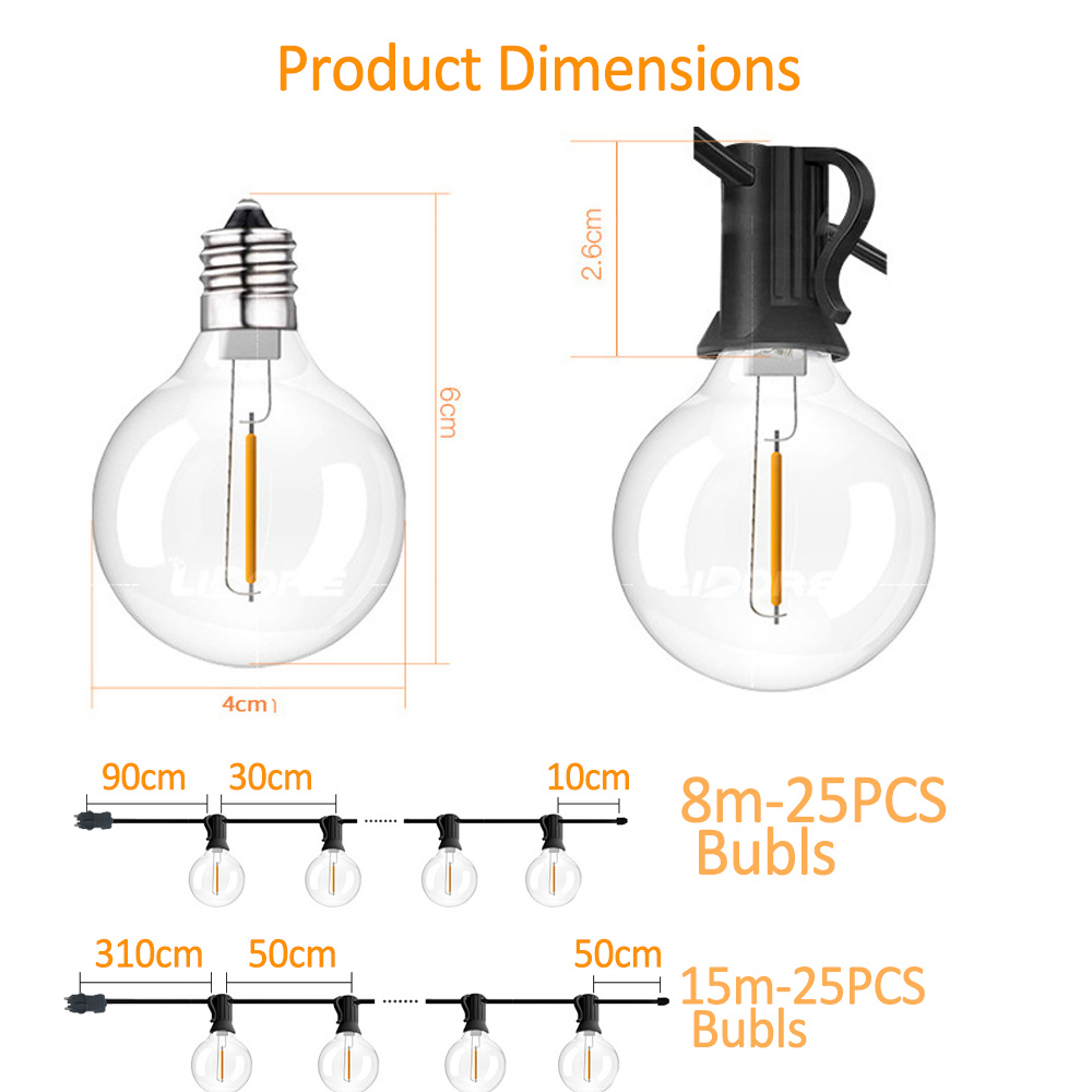 8M/15M G40 Globe Lichtslingers - Outdoor Lighting For Backyard recensie en prijs