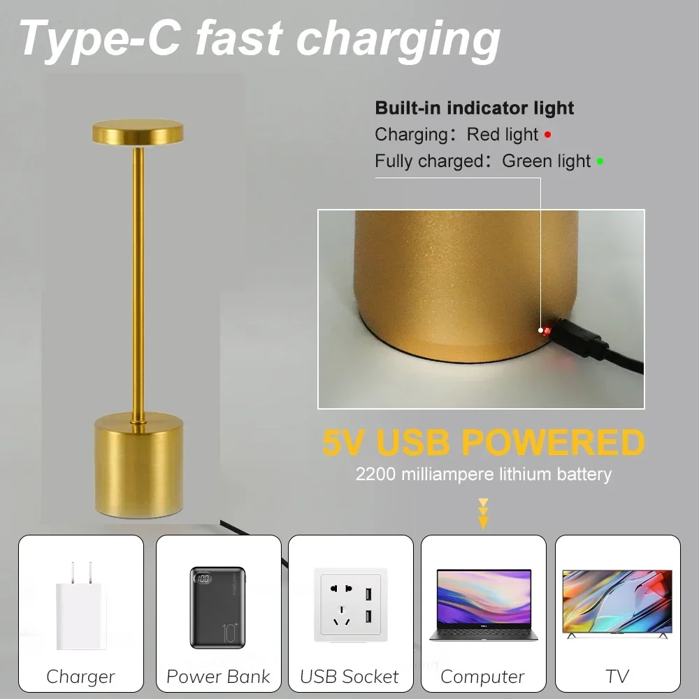 LED oplaadbare touch metalen t - Outdoor Lighting Art recensie en prijs